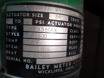 Fisher/Bailey 3/4 X 3/4, A50E-C, WCV Stianless Threaded Control