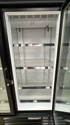Used Beverage Air Used 2017 Beverage Air LV72HC-1-B Refrigerated Glass 3 Door Reach In Merchandiser Display Refrigerators Illinois US | Falcon Restaurant Supply #1373725