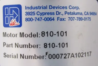 NEW INDUSTRIAL DEVICES 810-101 ACTUATOR 810101