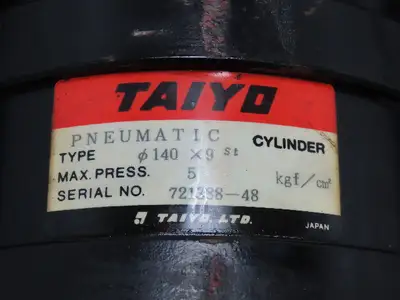 Taiyo 3-Stage Pneumatic Air Cylinder 140mm Bore 9mm Stroke 70 PSI