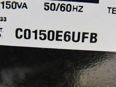 Cutler Hammer C0150E6UFB 150VA General Purpose Control Transformer 1 Phase