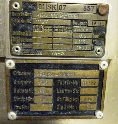Krauss-Maffei VZO 125/3.2C perforate basket centrifuge, 316SS.