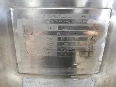 Used 275 Gallon Tank (Vessel), 316 Stainless Steel