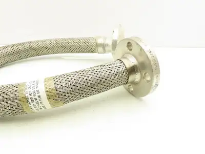 Viraj 1-1/4" x 36" 316L Stainless Steel Braided Flex Hose Flanged Ends 150lb
