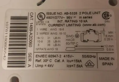 USED ALLEN-BRADLEY 1489-A2D060