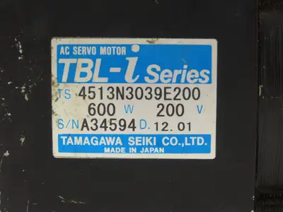Tamagawa Seiki 4513N3039E200 TBL-i Ser AC Servo Motor 200V 1PH 600W