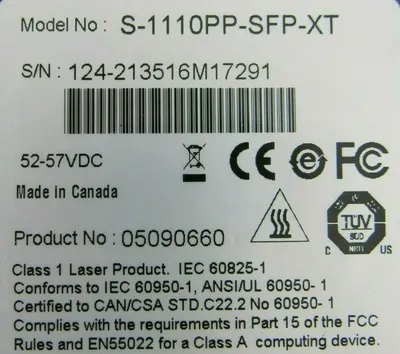 USED PERLE S-1110PP-SFP-XT MEDIA CONVERTER S1110PPSFPXT