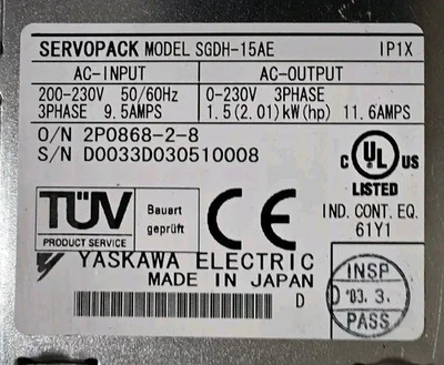 USED YASKAWA SGDH-15AE VER.37A45