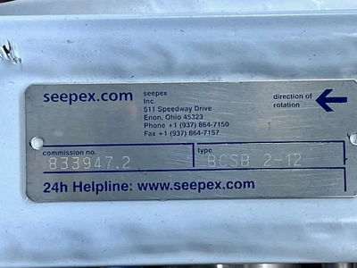 Seepex BCSB 2-12 Stainless Steel Progressive Cavity Pump, 1.5HP