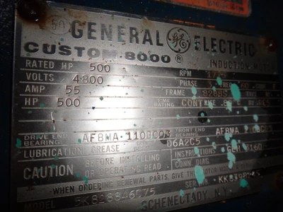 General Electric 500 HP, 1800 RPM, Electric Motor
