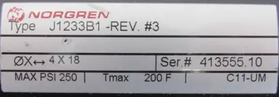 NEW NORGREN J1233B1-4"x18" CYLINDER