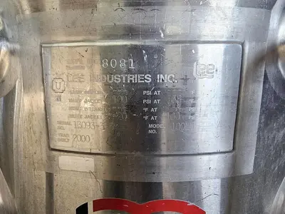 Used Lee Industries 40 Gallon Jacketed Tank, Stainless Steel