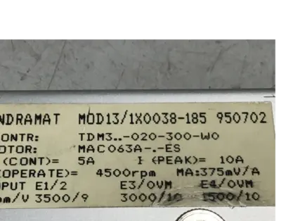 Used INDRAMAT MOD13/1X0038-185 Circuit Boards Michigan US | Ideal Machinery #604735