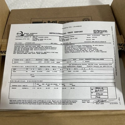 NEW TCI Precision Metals SB-0316-0125-12-12