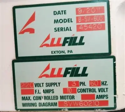 Used ALL-FILL _UNKNOWN_ Powder Fillers MX | UNION STANDARD EQUIPMENT CO. #1414997