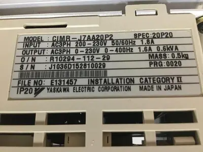 USED YASKAWA CIMR-J7AA20P2