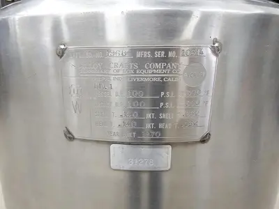 Used 35 Gallon Jacketed Tank (Reactor) with Homogenizer, 316 Stainless Steel