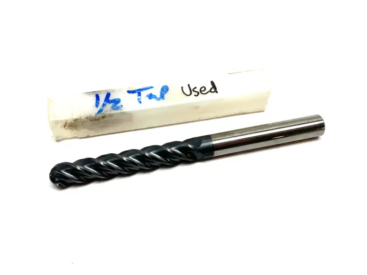 Used ACCUPRO BALL END MILL 1/2" DIA, 3" LOC, 4 FLUTE, SOLID CARBIDE 6" OAL Carbide Endmills | Maverick Industrial Sales #1102533