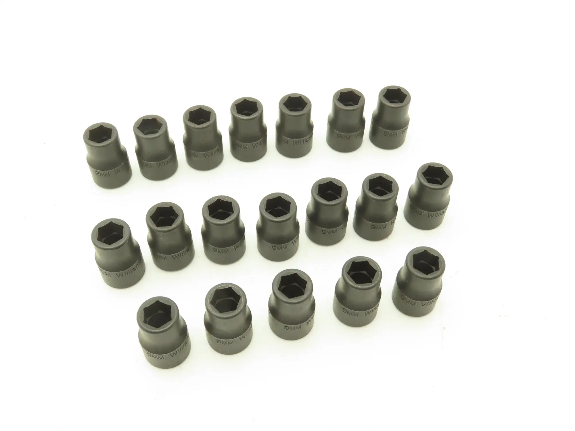 Williams 2M-609 IMP 3/8" Drive 9MM 6 Point Impact Socket Shallow Lot of 19