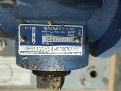USED GORMAN-RUPP GHS1 1/2GH3-B/40C6070A80D, 82H3-B