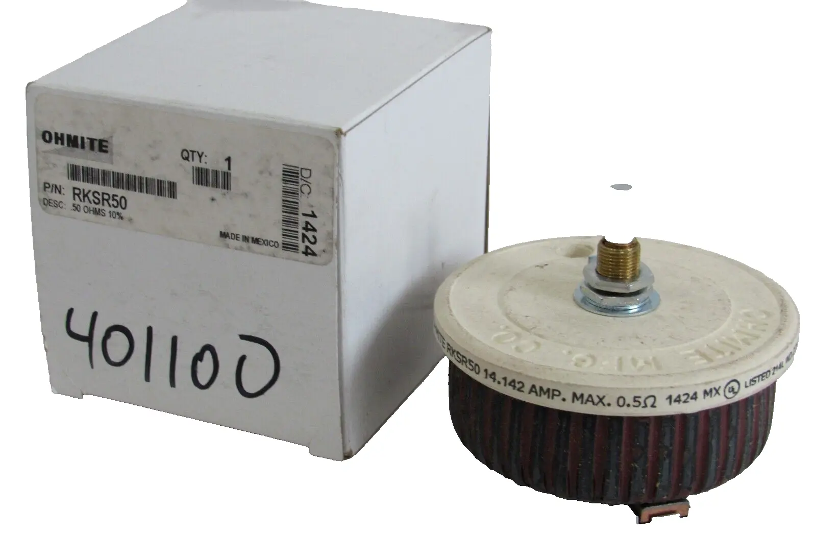 NEW OHMITE RKSR50 RHEOSTAT .50 OHMS 10%