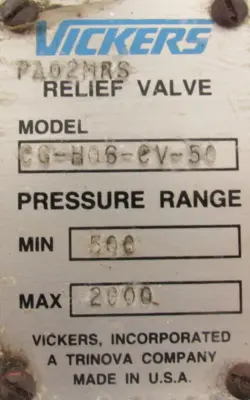 NEW VICKERS CG-H06-CV-50 RELIEF VALVE PA02MRS CGH06CV50