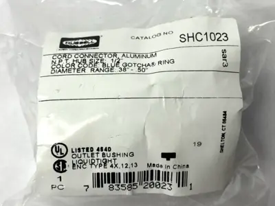 NEW HUBBELL CORD CONNECTOR 1/2" NPT 0.38"-0.50"