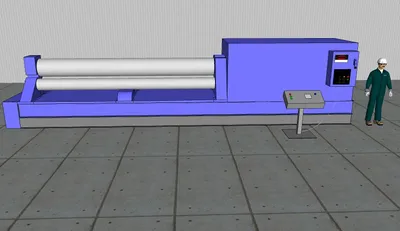 16' x 1" HILLES & JONES Plate Bending Roll; Pyramid Type; Vari-Speed; Hyd. Drop End; 60 HP Main Drive; New Controls; Recond.