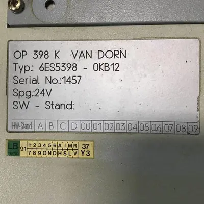 USED VAN DORN 6ES5398-0KB12