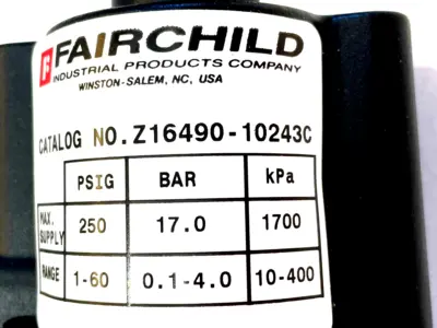 NEW FAIRCHILD Z16490-10243C PRESSURE REGULATOR Z1649010243C