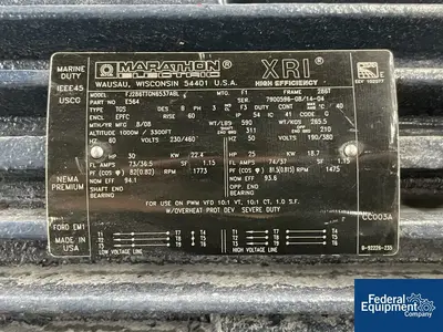 USED Littleford 42 Cu Ft Littleford Mixer, Model FKM 1200E, C/S, JKT
