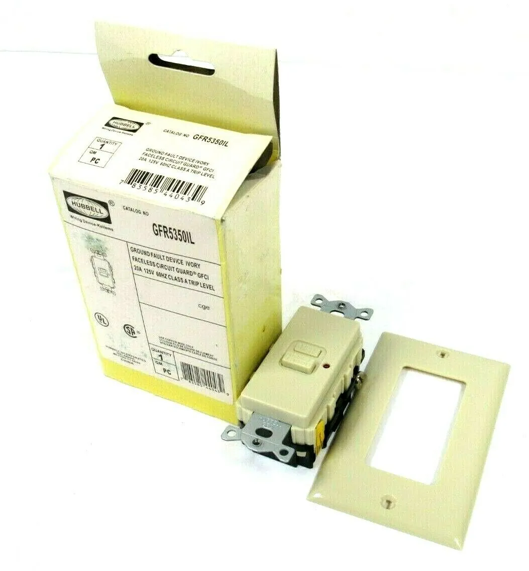 NEW HUBBELL GFR5350IL GROUND FAULT CIRCUIT GUARD 20A 125V IVORY