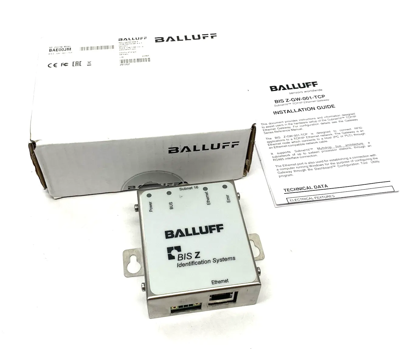 New | in-Stock Balluff HF Communication Module, (13.56 MHz) Ethernet BIS Z-GW-001-TCP PLC Input & Output Michigan US | Maverick Industrial Sales #1401932