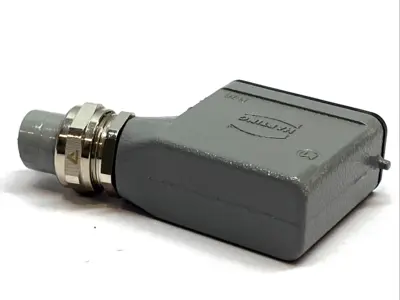 USED HARTING SIDE ENTRY LOW PROFILE HOOD W/ 09330102601 INSERT CONNECTOR