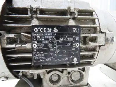 Nord SK80L/4 CUS BRE20 HLH Gearmotor 10:1 1Hp 460V 165rpm 1"Hollow Shaft w/Brake