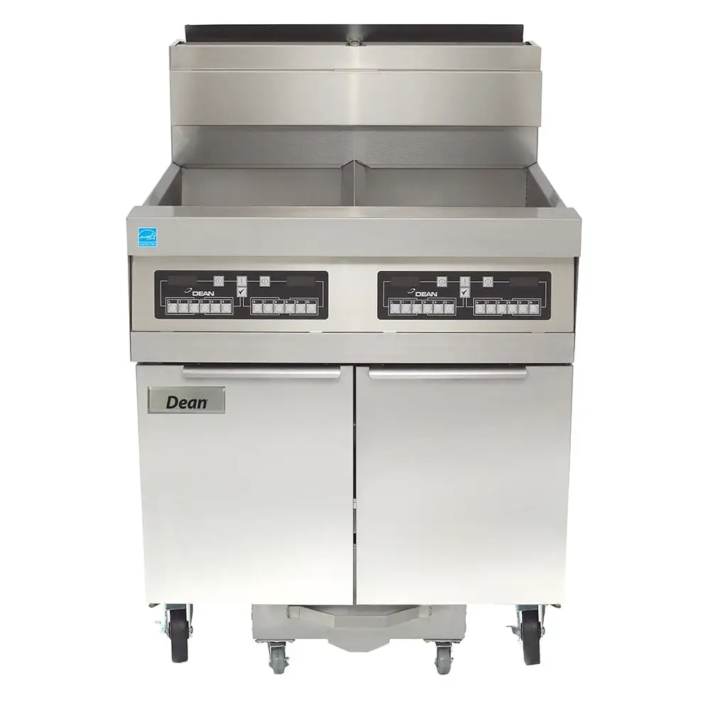 Dean SCFD260G Gas Fryer - (2) 75 Lb Vats, Floor Model, Natural Gas