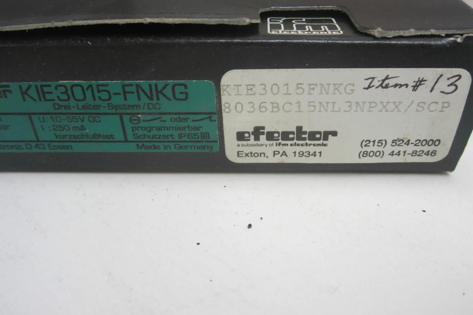 NEW EFECTOR KIE3015-FNKG PROXIMITY SWITCH KIE3015FNKG