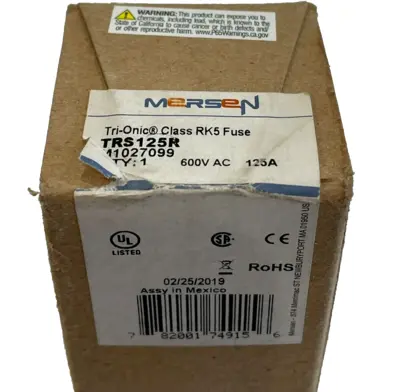 NEW MERSEN TRS125R FUSE 600V 125AMP