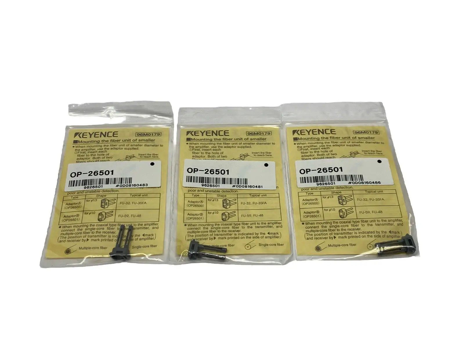 OP-26501 | Keyence  Adapter B For f1 Fiber Unit LOT OF 3 - New