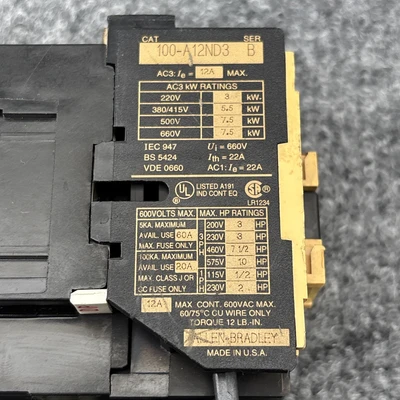 Used Allen-Bradley 100-A12ND3 Misc Industrial Equipment California US | Davliegogo LLC #1729725