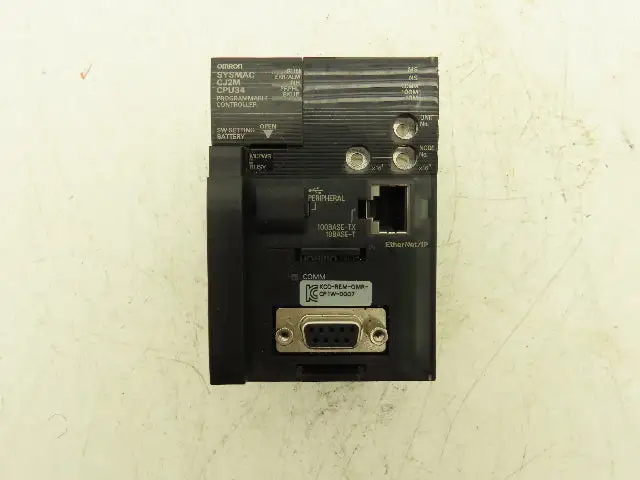 Omron CJ2M-CPU34 SYSMAC CPU Module Programmable Controller Din Rail Mount