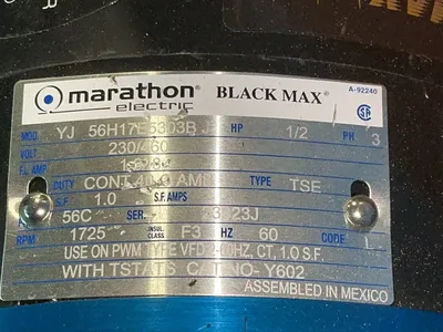 Used MARATHON ELECTRIC YJ 56H17E5303B Motors (misc) Ohio US | HGR 24 #1300997