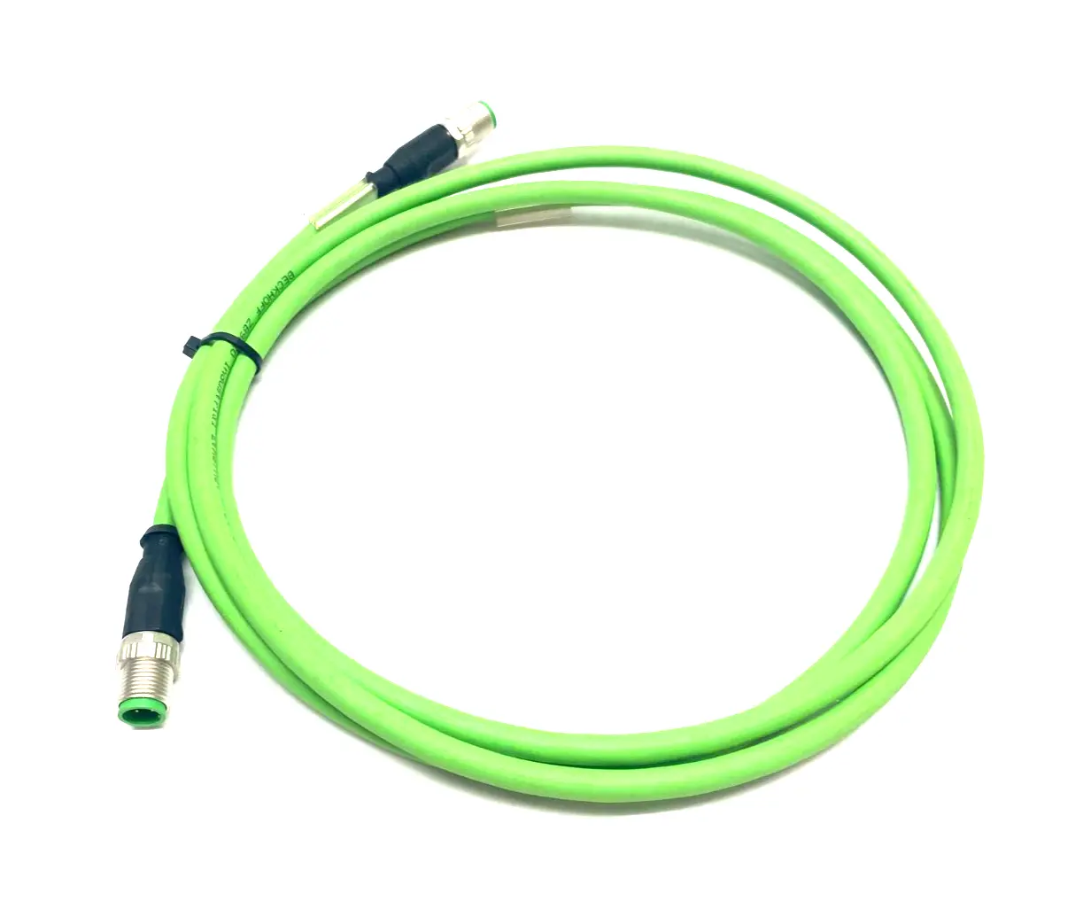 USED BECKHOFF DOUBLE ENDED ETHERCAT CABLE M12 4-PIN 2M LENGTH