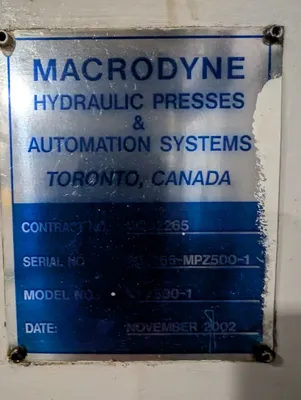MACRODYNE MPZ-500-1 Hydraulic Presses | International Machinery (4)