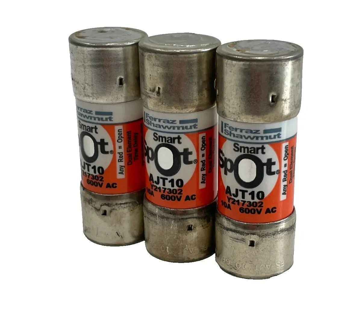 NEW FERRAZ SHAWMUT AJT10 FUSES 10A 600V LOT OF 3