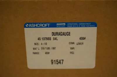 NEW ASHCROFT 45-1379SS-04L DURAGAUGE 400# 451379SS04L