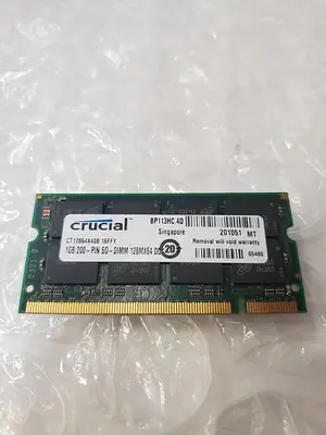 CRUCIAL CT12864X40B.16FFY 1GB 200-PIN SODIMM MEMORY