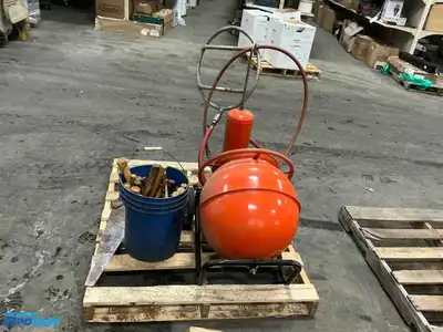 Skid Lot of Tools Including Hammer Handles, Skil Drill, Milwaukee Drill, Rocket Omega Bead...