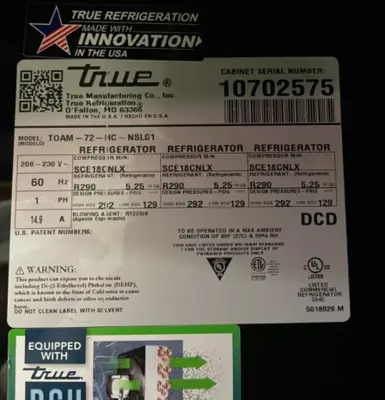 182-0153 True Self Contained Cooler with Night Curtain