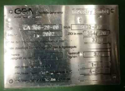 (2) Westfalia CA 366-29-00 extraction decanters, 316SS.